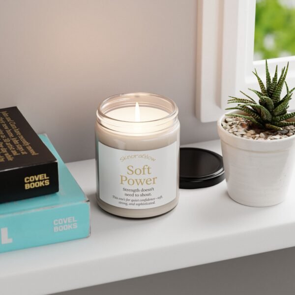 Scented Soy Candle - Soft Power | Aromatherapy Gift, Home Décor, Relaxation, Office Essentials, Self-Care, Motivational