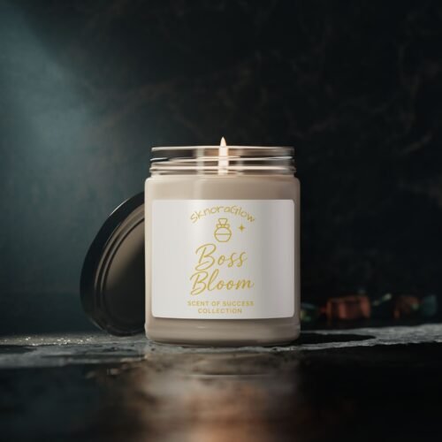 Scented Soy Candle - Boss Bloom | Aromatherapy Gift, Home Décor, Relaxation, Office Essentials, Self-Care, Motivational