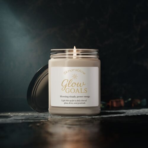 Scented Soy Candle - Glow Goals | Aromatherapy Gift, Home Décor, Relaxation, Office Essentials, Self-Care, Motivational